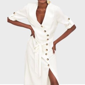 Zara white midi dress with buttons